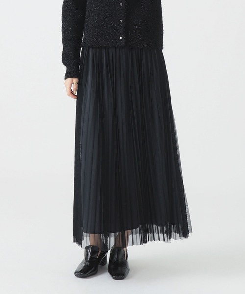 B:MING by BEAMS（ビーミングバイビームス）の「チュール プリーツ スカート（S～M）（スカート・レディース・グレー/ブラック・SMALL/MEDIUM）」の2枚目の写真