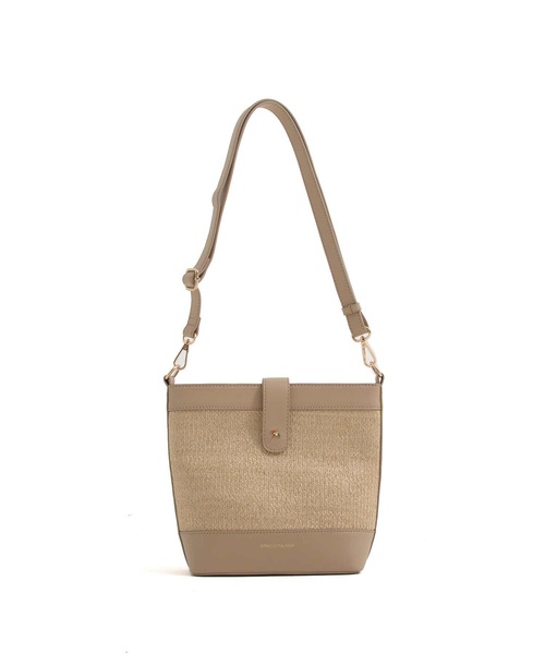 Arnold Palmer（アーノルドパーマー）の「雑材×フェイクレザー ショルダーバッグ（ショルダーバッグ・レディース・ベージュ/ブラック・F）」の3枚目の写真