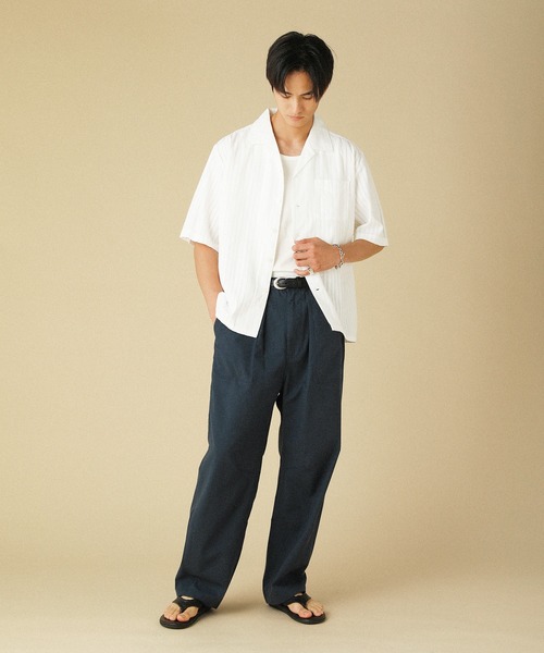 VERON(ヴァロン)の「綿麻ヴィンテージキャンバス1タックベイカーカーブドイージーパンツ(その他パンツ・メンズ・ダークネイビー/グレイッシュベージュ/ブラック・M/L)」の17枚目の写真