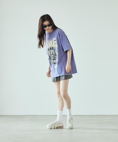 Nike 薄紫 ショートスリーブ Tシャツとショートパンツセット レディース セール】ナイキ スポーツウェア ウィメンズ オーバーサイズド