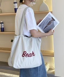 【7色展開】 リント ショルダートート(大容量・抽繩デザイン)