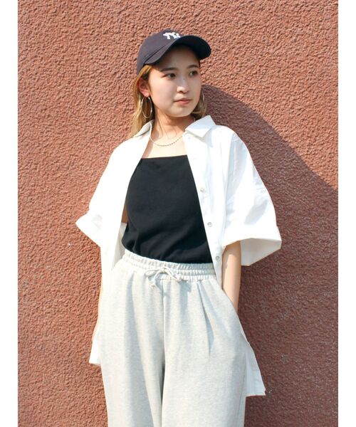 Ungrid（アングリッド）の「ビッグシルエットハーフスリーブシャツ（シャツ/ブラウス・レディース・ピンク/グリーン系その他/オフホワイト・FREE）」の15枚目の写真