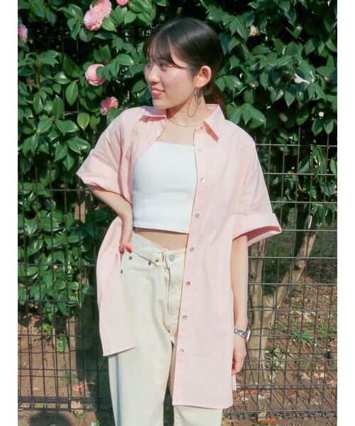 Ungrid（アングリッド）の「ビッグシルエットハーフスリーブシャツ（シャツ/ブラウス・レディース・ピンク/グリーン系その他/オフホワイト・FREE）」の9枚目の写真