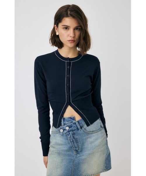 moussy ネイビー　カーディガン セール】COLOR STITCH カーディガン（カーディガン/ボレロ）｜MOUSSY