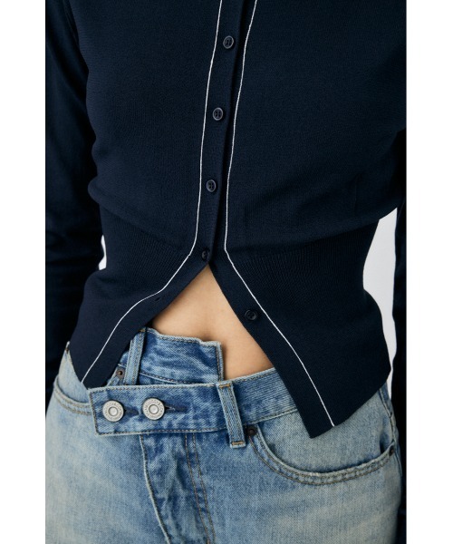 moussy ネイビー　カーディガン セール】EYELET ニット カーディガン（カーディガン/ボレロ）｜MOUSSY