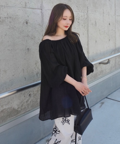 multiway sheer gather blouse /マルチウェイシアーギャザー