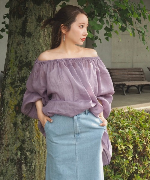 ブラウス シャツ multiway sheer gather blouse /マルチウェイシアーギャザーブラウス レディース multiway sheer gather blouse /マルチウェイシアーギャザー
