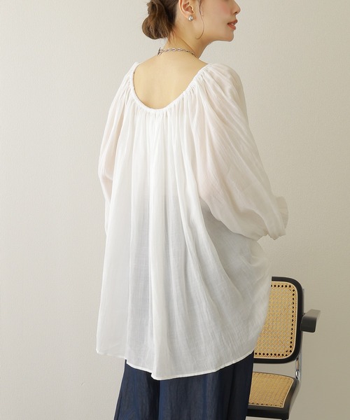 ブラウス シャツ multiway sheer gather blouse /マルチウェイシアーギャザーブラウス レディース multiway sheer gather blouse /マルチウェイシアーギャザー