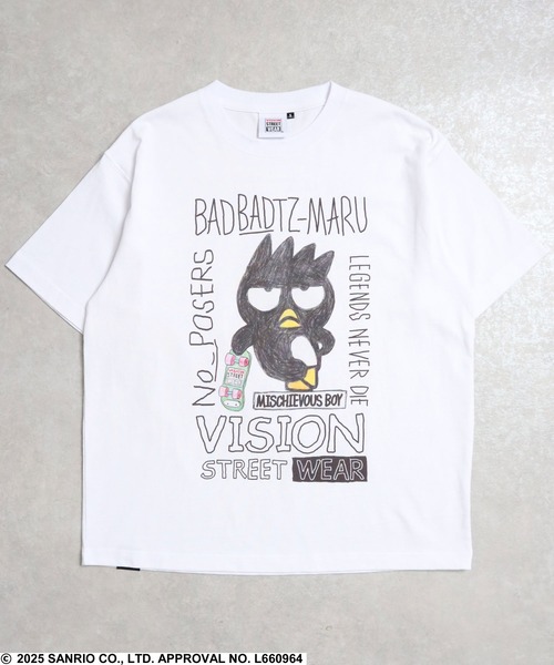 VISION STREET WEAR（ヴィジョンストリートウェア）の「VISION STREET WEAR×Sanrio charactersコラボ ハローキティ・クロミ・バッドばつ丸キャラクタープリントTシャツ（Tシャツ/カットソー・メンズ・ホワイト/ホワイト系その他/ホワイト系その他3/ブラック系その他4/ブラック/ブラック系その他2/ホワイト系その他5/ブラック系その他/ホワイト系その他2/ブラック系その他3/ホワイト系その他4/ブラック系その他5・M/L）」の6枚目の写真