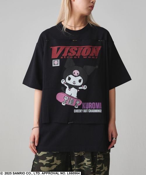 VISION STREET WEAR（ヴィジョンストリートウェア）の「VISION STREET WEAR×Sanrio charactersコラボ ハローキティ・クロミ・バッドばつ丸キャラクタープリントTシャツ（Tシャツ/カットソー・メンズ・ホワイト/ホワイト系その他/ホワイト系その他3/ブラック系その他4/ブラック/ブラック系その他2/ホワイト系その他5/ブラック系その他/ホワイト系その他2/ブラック系その他3/ホワイト系その他4/ブラック系その他5・M/L）」の11枚目の写真