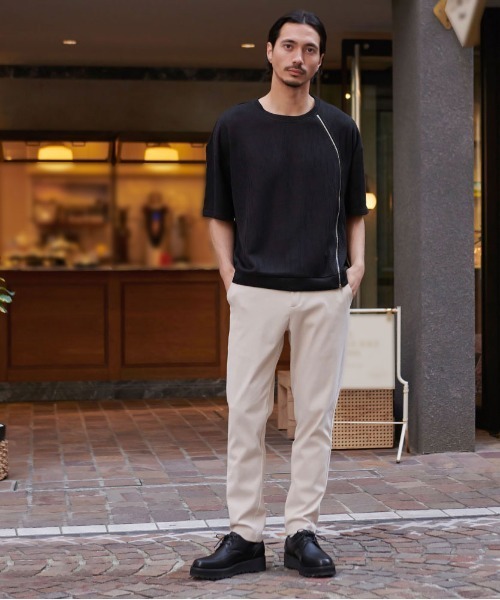 CavariA(キャバリア)の「『CavariA/キャバリア』身頃ZIP切り替え半袖TEE(Tシャツ/カットソー・メンズ・グレー/ブルー/ブラック・L/M)」の6枚目の写真