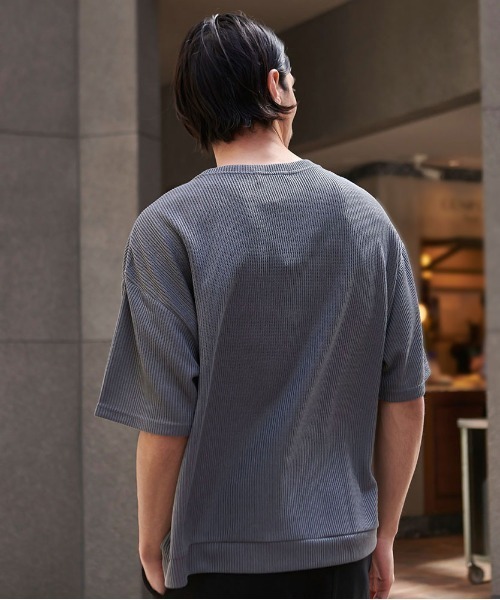 CavariA(キャバリア)の「『CavariA/キャバリア』身頃ZIP切り替え半袖TEE(Tシャツ/カットソー・メンズ・グレー/ブルー/ブラック・L/M)」の9枚目の写真