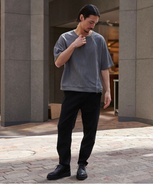 CavariA(キャバリア)の「『CavariA/キャバリア』身頃ZIP切り替え半袖TEE(Tシャツ/カットソー・メンズ・グレー/ブルー/ブラック・L/M)」の10枚目の写真