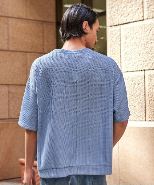 CavariA(キャバリア)の「『CavariA/キャバリア』身頃ZIP切り替え半袖TEE(Tシャツ/カットソー・メンズ・グレー/ブルー/ブラック・L/M)」の12枚目の写真