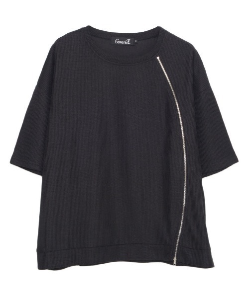 CavariA(キャバリア)の「『CavariA/キャバリア』身頃ZIP切り替え半袖TEE(Tシャツ/カットソー・メンズ・グレー/ブルー/ブラック・L/M)」の14枚目の写真