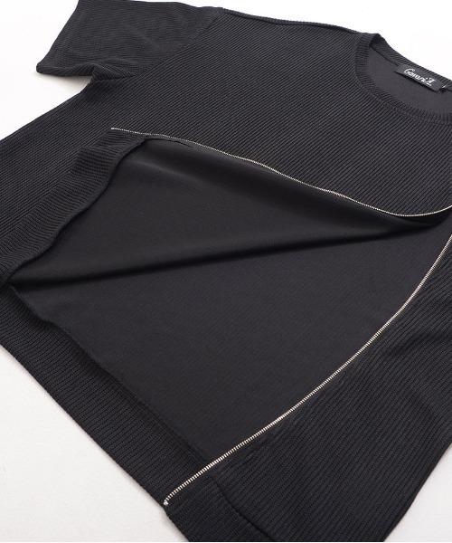 CavariA(キャバリア)の「『CavariA/キャバリア』身頃ZIP切り替え半袖TEE(Tシャツ/カットソー・メンズ・グレー/ブルー/ブラック・L/M)」の21枚目の写真