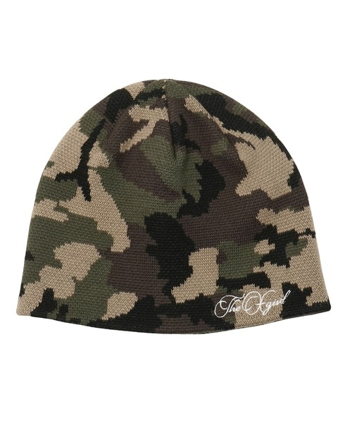X-girl(エックスガール)の「PENCIL SCRIPT LOGO EMBROIDERED BEANIE(ニットキャップ/ビーニー・レディース・ブラック/カモフラージュ/ベージュ・ONE SIZE)」の11枚目の写真