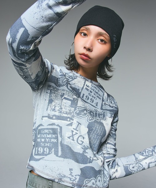 X-girl(エックスガール)の「PENCIL SCRIPT LOGO EMBROIDERED BEANIE(ニットキャップ/ビーニー・レディース・ブラック/カモフラージュ/ベージュ・ONE SIZE)」の19枚目の写真
