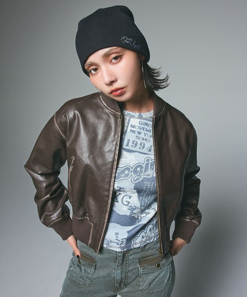 X-girl(エックスガール)の「PENCIL SCRIPT LOGO EMBROIDERED BEANIE(ニットキャップ/ビーニー・レディース・ブラック/カモフラージュ/ベージュ・ONE SIZE)」の18枚目の写真