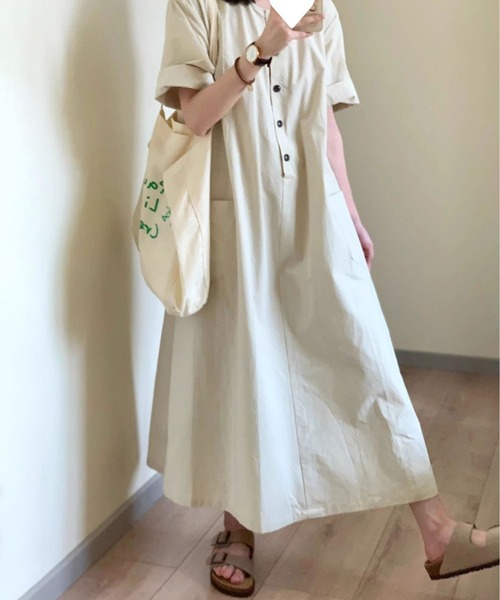 MAISON DE THERESE(メゾン ド テレーズ)の「着心地良い ルーズフィット 半袖ワンピース(ワンピース・レディース・イエロー・M/L)」の2枚目の写真