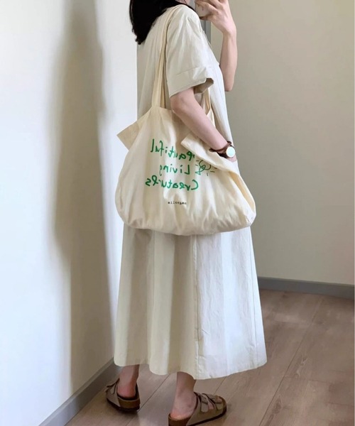 MAISON DE THERESE(メゾン ド テレーズ)の「着心地良い ルーズフィット 半袖ワンピース(ワンピース・レディース・イエロー・M/L)」の6枚目の写真