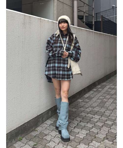 jouetie（ジュエティ）の「ウエストベルトチェックシャツ（シャツ/ブラウス・レディース・レッド/ブラウン/ブラック・MEDIUM）」の12枚目の写真