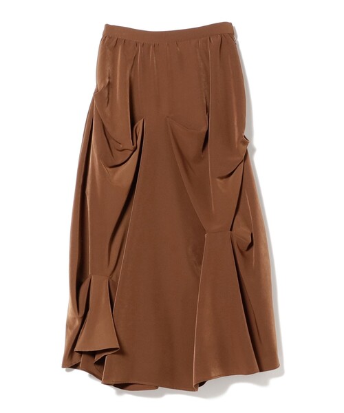 Ray BEAMS（レイビームス）の「ランダム タック ボリューム スカート（スカート・レディース・ダークブラウン/ブラック・1/0）」の8枚目の写真