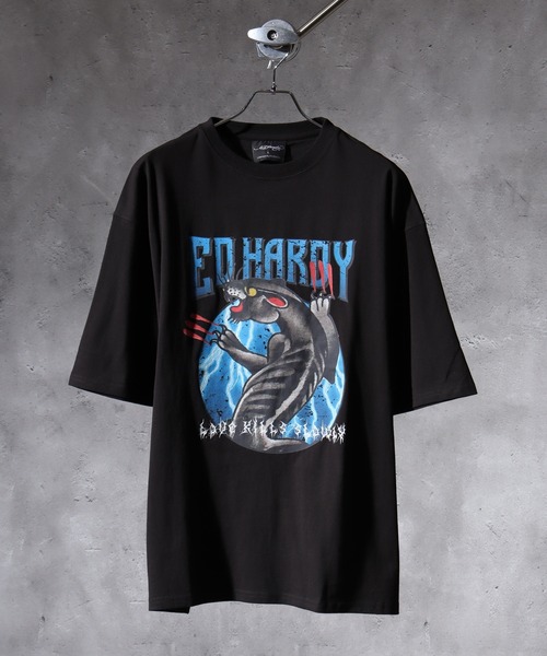 Ed Hardy(エドハーディー)の「ED HARDY バンドTシャツ(Tシャツ/カットソー・メンズ・ブラック系1/グレー系1/ブラック系3/ブラック系2/グレー系2/グレー系3・L/M)」の1枚目の写真