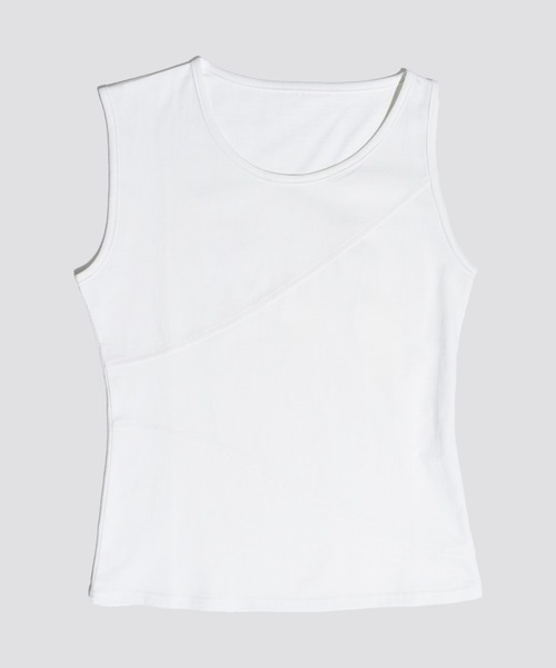 kiehtova（キエトヴァ）の「【kiehtova】BREEZE COTTON BLOCKING TANK TOPS/ブリーズ コットン ブロッキング タンク（タンクトップ・レディース・ブラック/ホワイト・FREE）」の15枚目の写真