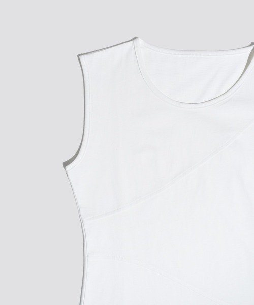 kiehtova（キエトヴァ）の「【kiehtova】BREEZE COTTON BLOCKING TANK TOPS/ブリーズ コットン ブロッキング タンク（タンクトップ・レディース・ブラック/ホワイト・FREE）」の5枚目の写真