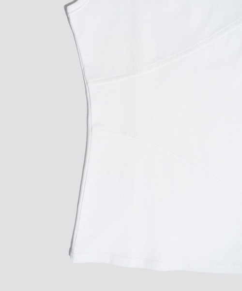 kiehtova（キエトヴァ）の「【kiehtova】BREEZE COTTON BLOCKING TANK TOPS/ブリーズ コットン ブロッキング タンク（タンクトップ・レディース・ブラック/ホワイト・FREE）」の6枚目の写真