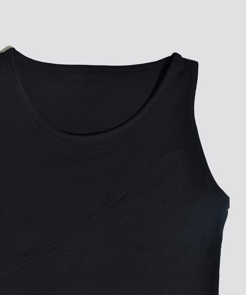 kiehtova（キエトヴァ）の「【kiehtova】BREEZE COTTON BLOCKING TANK TOPS/ブリーズ コットン ブロッキング タンク（タンクトップ・レディース・ブラック/ホワイト・FREE）」の9枚目の写真