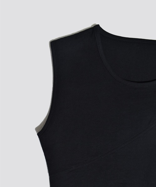 kiehtova（キエトヴァ）の「【kiehtova】BREEZE COTTON BLOCKING TANK TOPS/ブリーズ コットン ブロッキング タンク（タンクトップ・レディース・ブラック/ホワイト・FREE）」の10枚目の写真