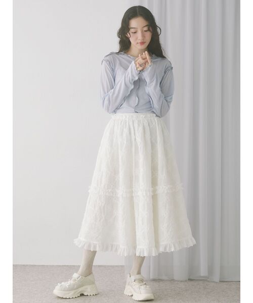 セール】デコレーションレースミディスカート（スカート）｜merry