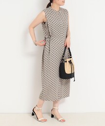 ドットサイドベルトワンピース