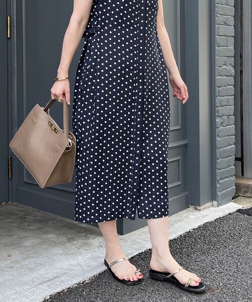 MICO COULIER（ミコクリエ）の「ドットサイドベルトワンピース（ワンピース・レディース・ベージュ系その他/ブルー系その他・38）」の6枚目の写真