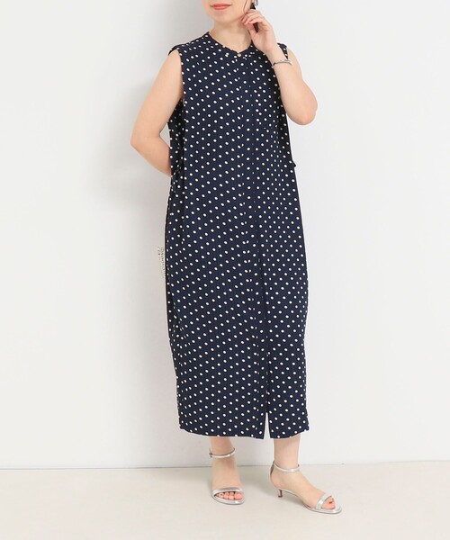 MICO COULIER（ミコクリエ）の「ドットサイドベルトワンピース（ワンピース・レディース・ベージュ系その他/ブルー系その他・38）」の10枚目の写真