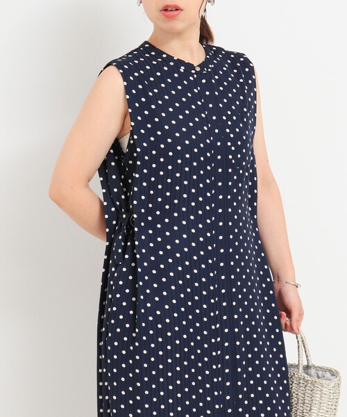 MICO COULIER（ミコクリエ）の「ドットサイドベルトワンピース（ワンピース・レディース・ベージュ系その他/ブルー系その他・38）」の11枚目の写真