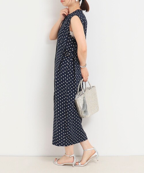 MICO COULIER（ミコクリエ）の「ドットサイドベルトワンピース（ワンピース・レディース・ベージュ系その他/ブルー系その他・38）」の12枚目の写真