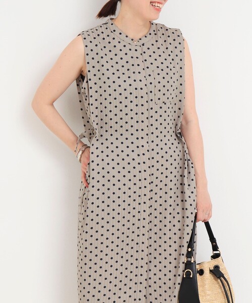 MICO COULIER（ミコクリエ）の「ドットサイドベルトワンピース（ワンピース・レディース・ベージュ系その他/ブルー系その他・38）」の17枚目の写真