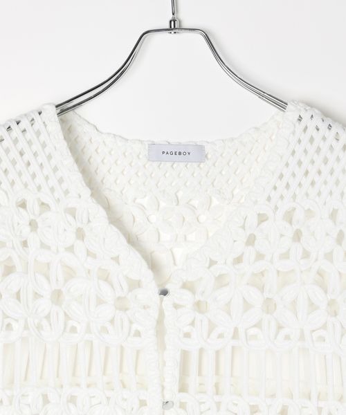PAGEBOY(ページボーイ)の「クロシェレースベスト(ベスト・レディース・オフホワイト/ブラック/サックスブルー・FREE)」の21枚目の写真