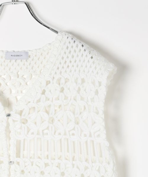 PAGEBOY(ページボーイ)の「クロシェレースベスト(ベスト・レディース・オフホワイト/ブラック/サックスブルー・FREE)」の22枚目の写真