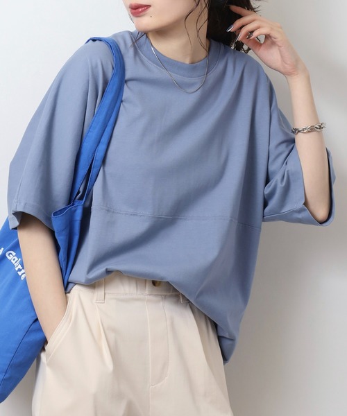 FUNALIVE(ファンアライブ)の「無地 ヘビーウエイト ドルマン 半袖 Tシャツ ワイドシルエット(Tシャツ/カットソー・メンズ・ホワイト/チャコールグレー/ブラック/サックスブルー・M/L/LL)」の6枚目の写真