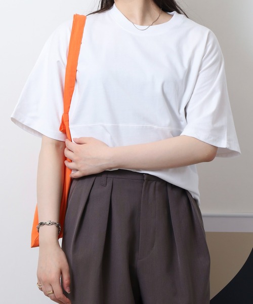 FUNALIVE(ファンアライブ)の「無地 ヘビーウエイト ドルマン 半袖 Tシャツ ワイドシルエット(Tシャツ/カットソー・メンズ・ホワイト/チャコールグレー/ブラック/サックスブルー・M/L/LL)」の19枚目の写真