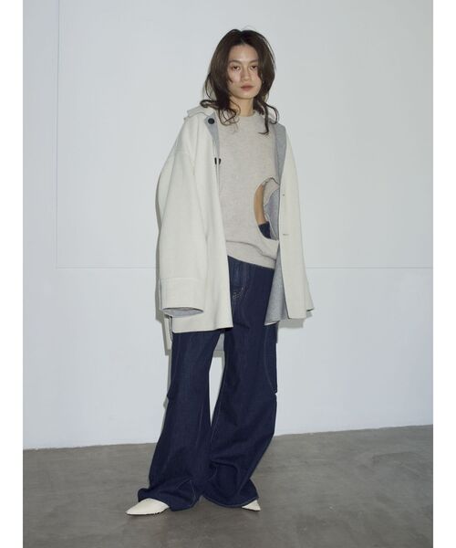 Htage（テージ）の「【Htage】フォックス混ビスチェレイヤードニット（ニット/セーター・レディース・ブラック/ライトグレー・FREE）」の3枚目の写真