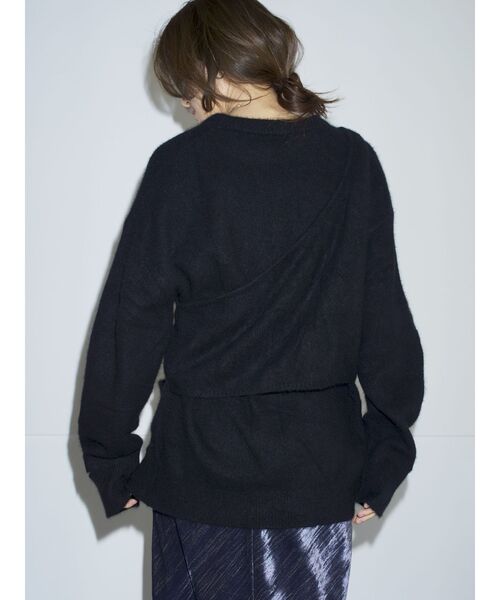 Htage（テージ）の「【Htage】フォックス混ビスチェレイヤードニット（ニット/セーター・レディース・ブラック/ライトグレー・FREE）」の6枚目の写真