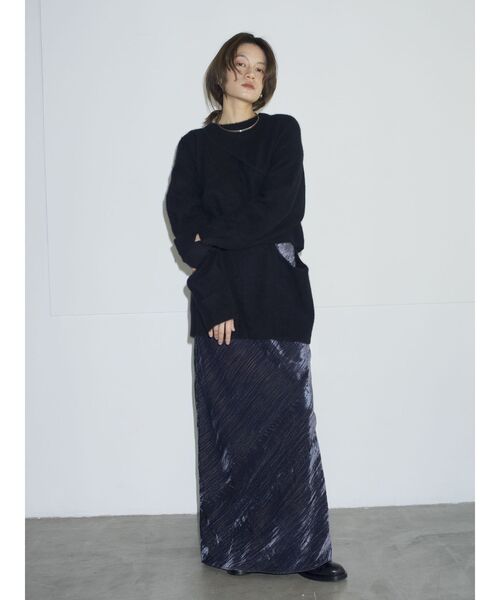 Htage（テージ）の「【Htage】フォックス混ビスチェレイヤードニット（ニット/セーター・レディース・ブラック/ライトグレー・FREE）」の7枚目の写真