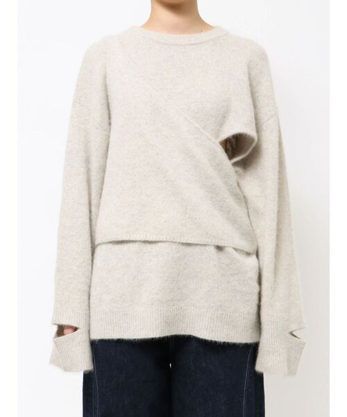 Htage（テージ）の「【Htage】フォックス混ビスチェレイヤードニット（ニット/セーター・レディース・ブラック/ライトグレー・FREE）」の9枚目の写真