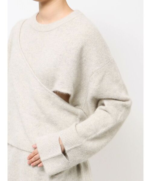 Htage（テージ）の「【Htage】フォックス混ビスチェレイヤードニット（ニット/セーター・レディース・ブラック/ライトグレー・FREE）」の13枚目の写真