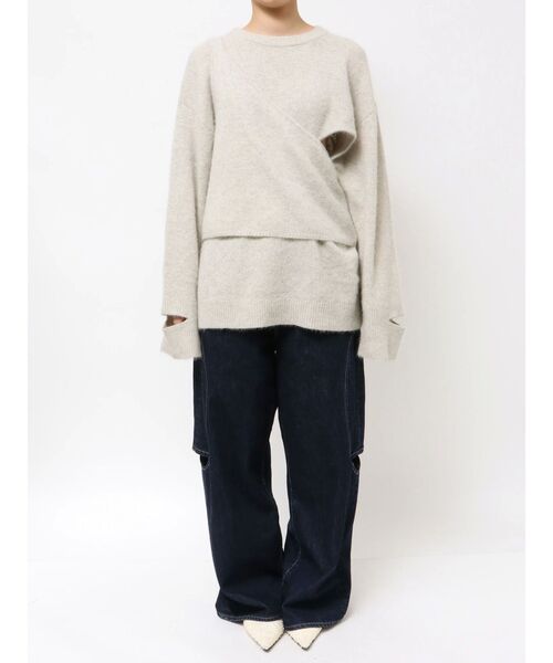 Htage（テージ）の「【Htage】フォックス混ビスチェレイヤードニット（ニット/セーター・レディース・ブラック/ライトグレー・FREE）」の16枚目の写真